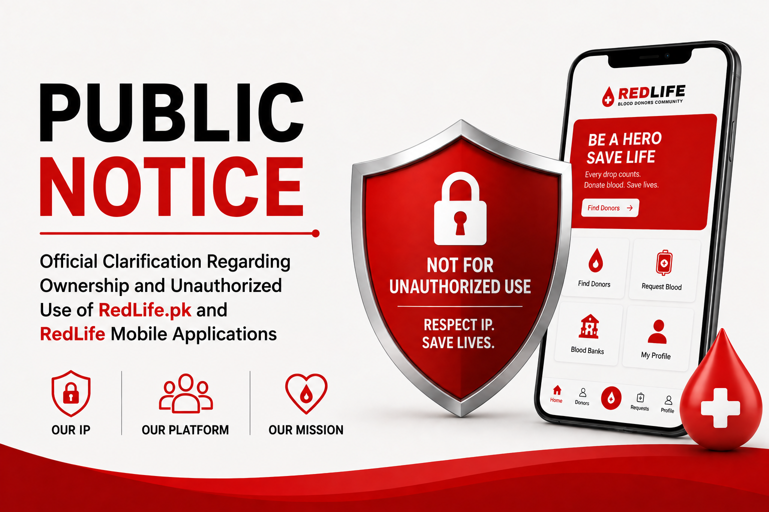 Public Notice Regarding Unauthorized Use of RedLife.pk